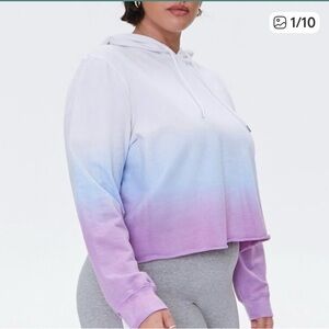 Forever 21 plus active ombre cropped hoodie 2X
